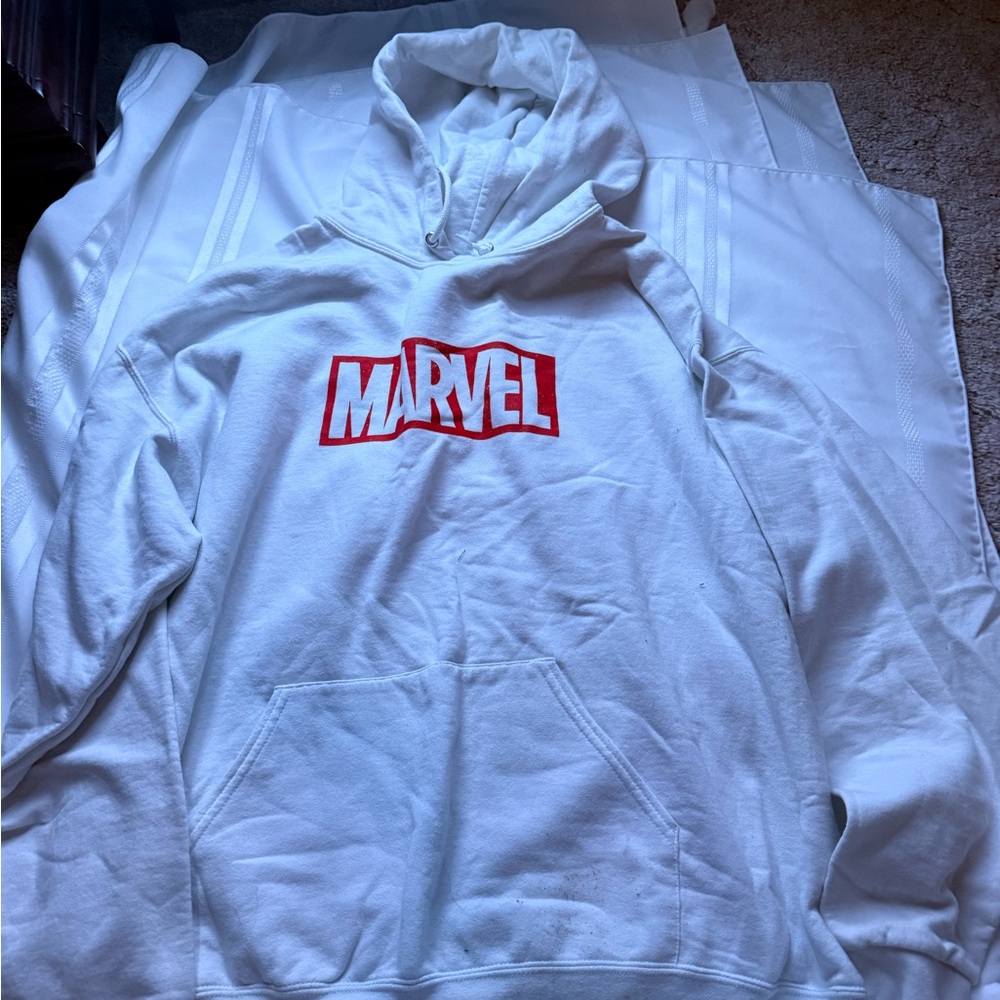 Marvel White and Red Men's Hoodie